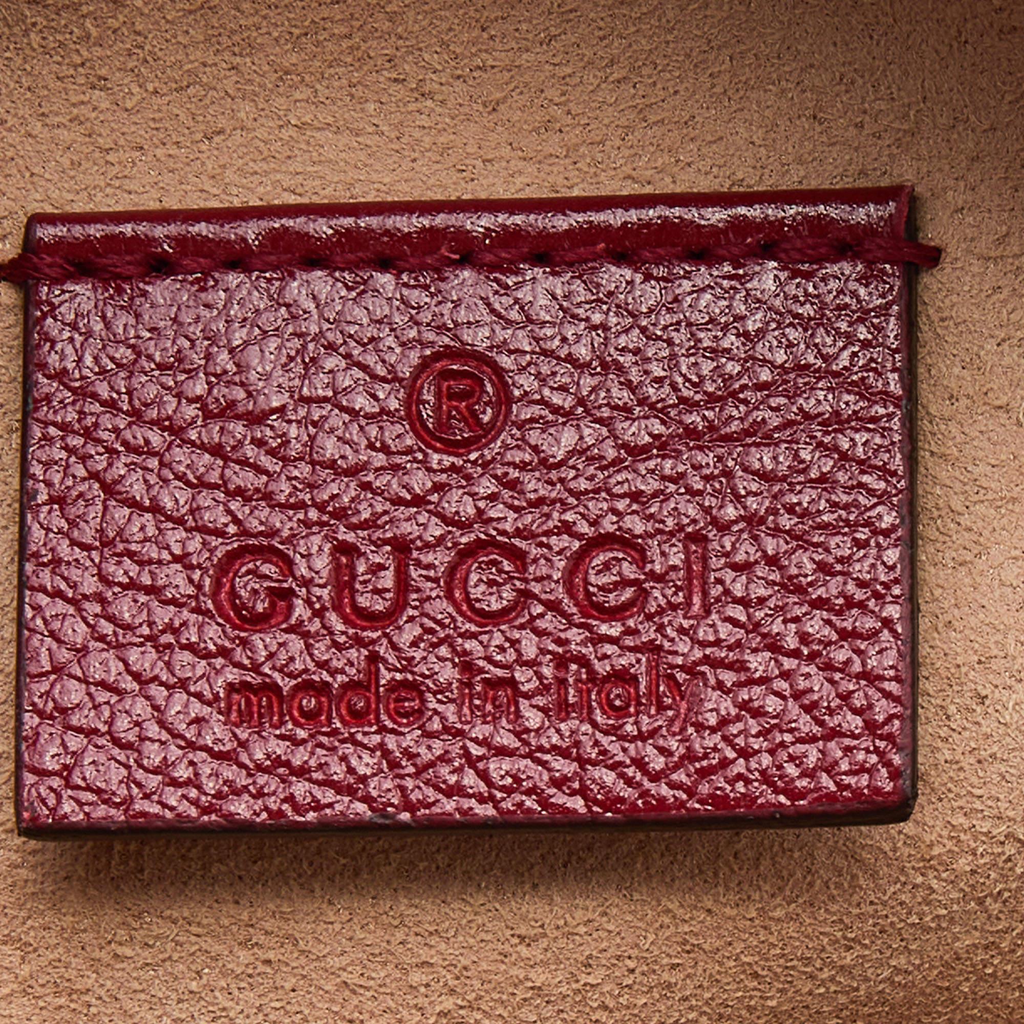 Gucci Red Matelassé Leather Mini GG Marmont Round Shoulder Bag 1