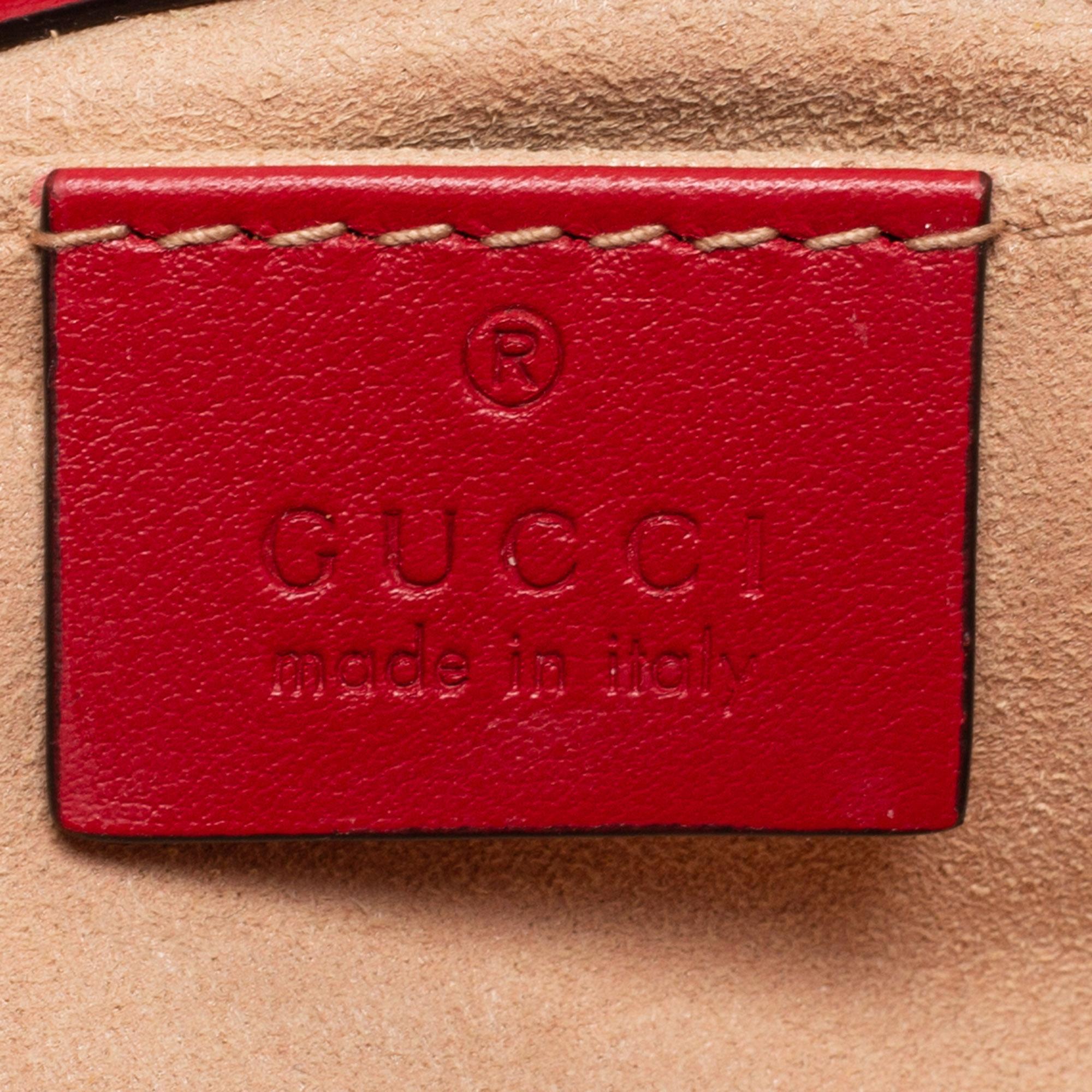 Gucci Red Matelassé Leather Mini GG Marmont Shoulder Bag 6