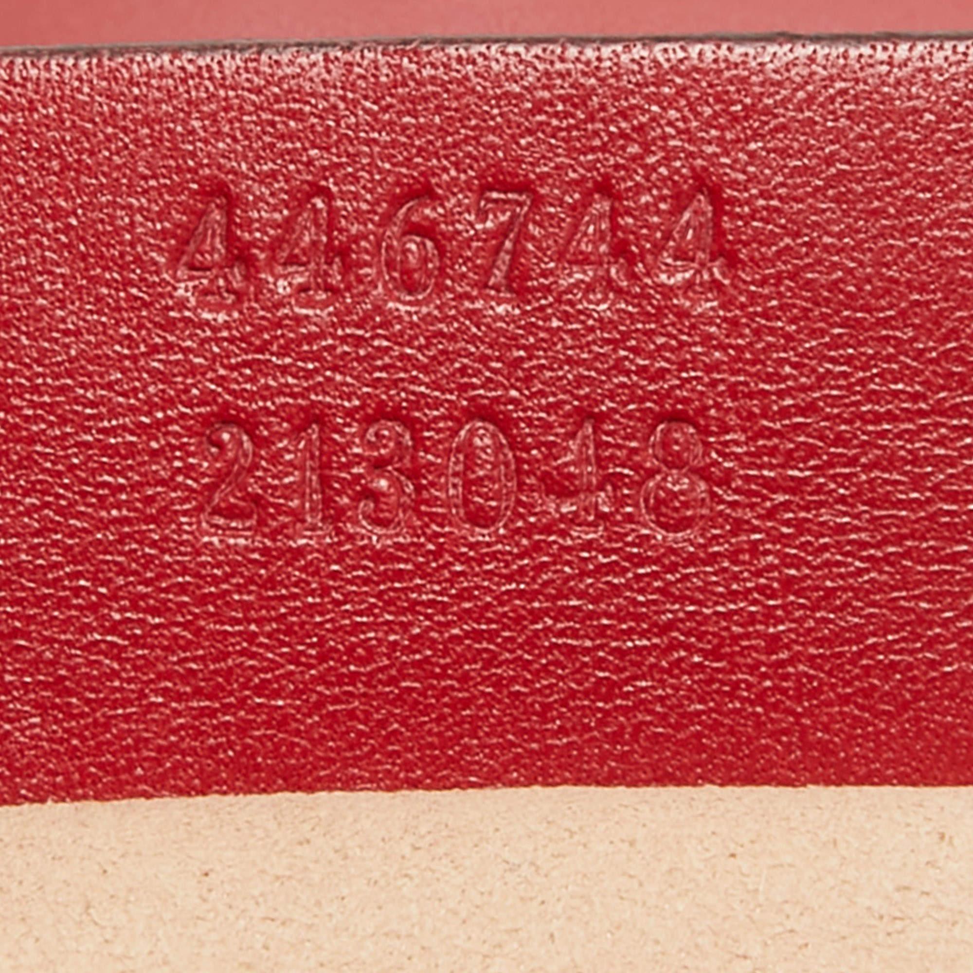 Gucci Red Matelassé Leather Mini GG Marmont Shoulder Bag For Sale 14
