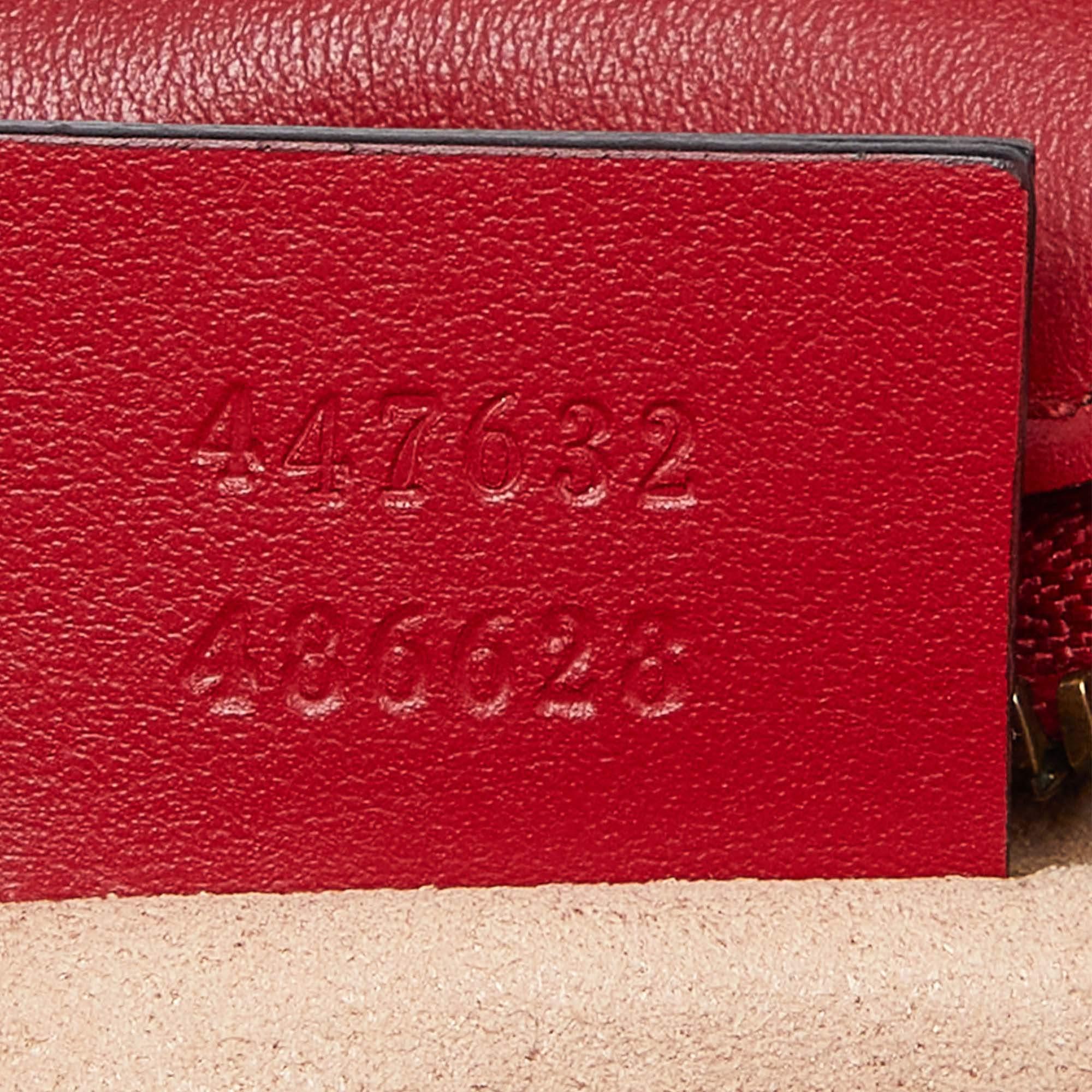 Gucci Red Matelassé Leather Small GG Marmont Shoulder Bag For Sale 6