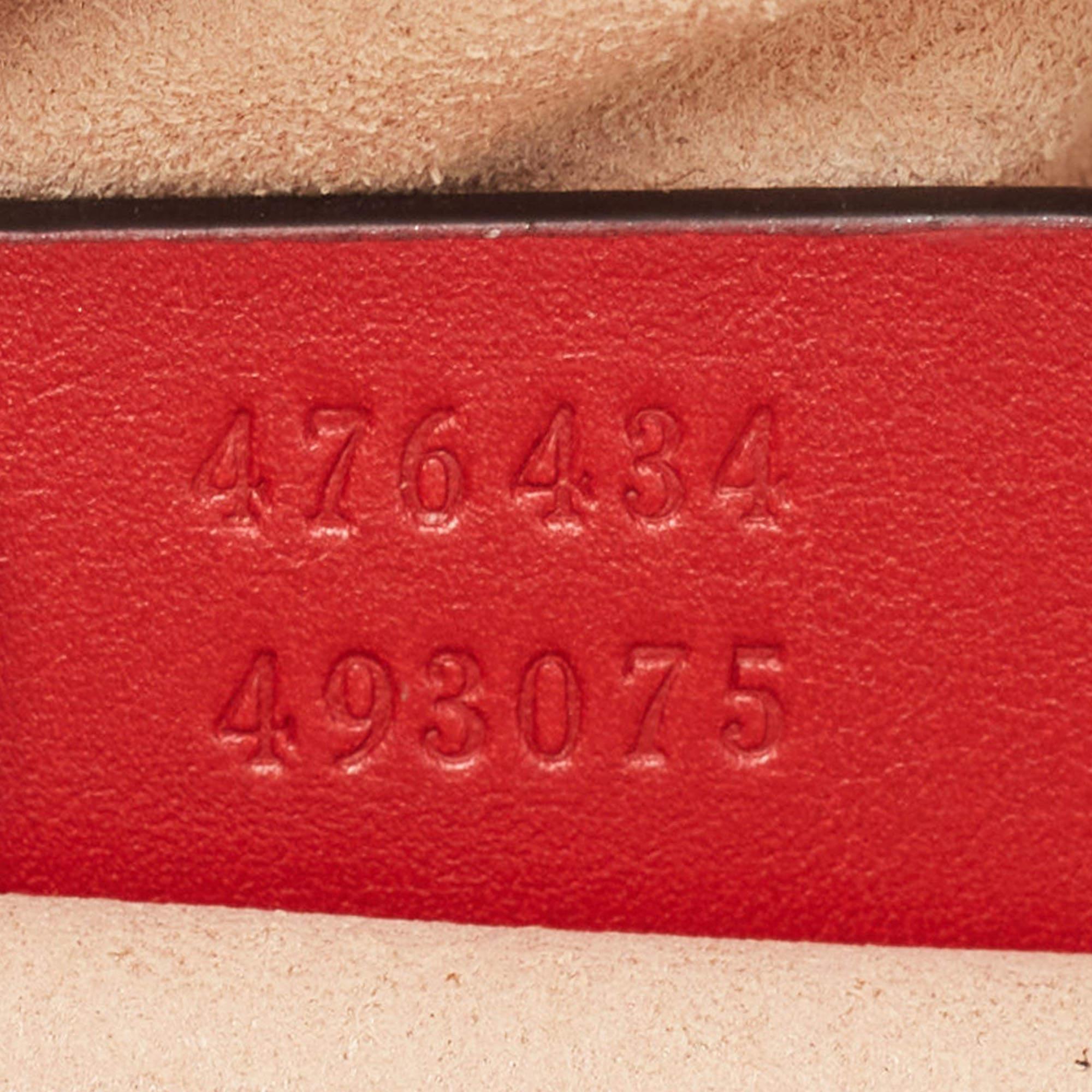 Gucci Red Matelassé Leather Mini GG Marmont Belt Bag For Sale 5