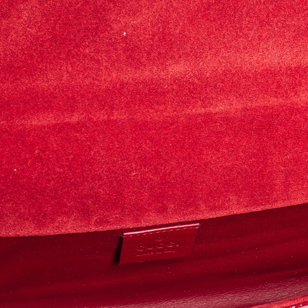Gucci Red Micro Guccissima Patent Leather Broadway Clutch 6