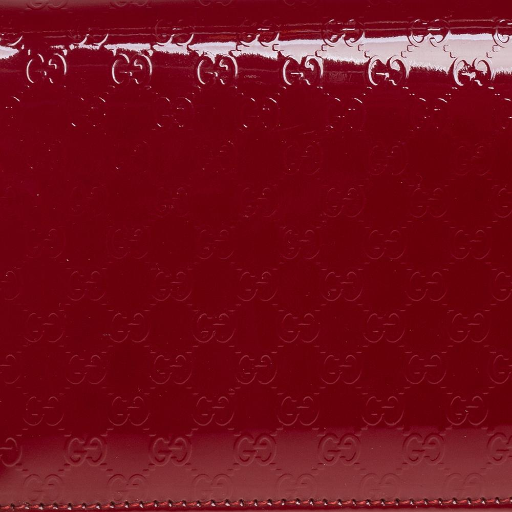 Gucci Red Micro Guccissima Patent Leather Broadway Clutch 2