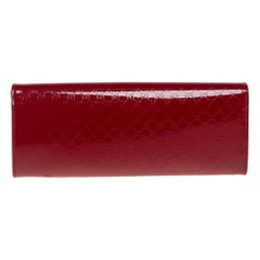 Gucci Red Micro Guccissima Patent Leather Broadway Clutch