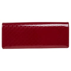 Gucci Red Micro Guccissima Patent Leather Broadway Clutch