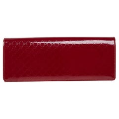 Gucci Rote Micro Guccissima Broadway-Clutch aus Lackleder