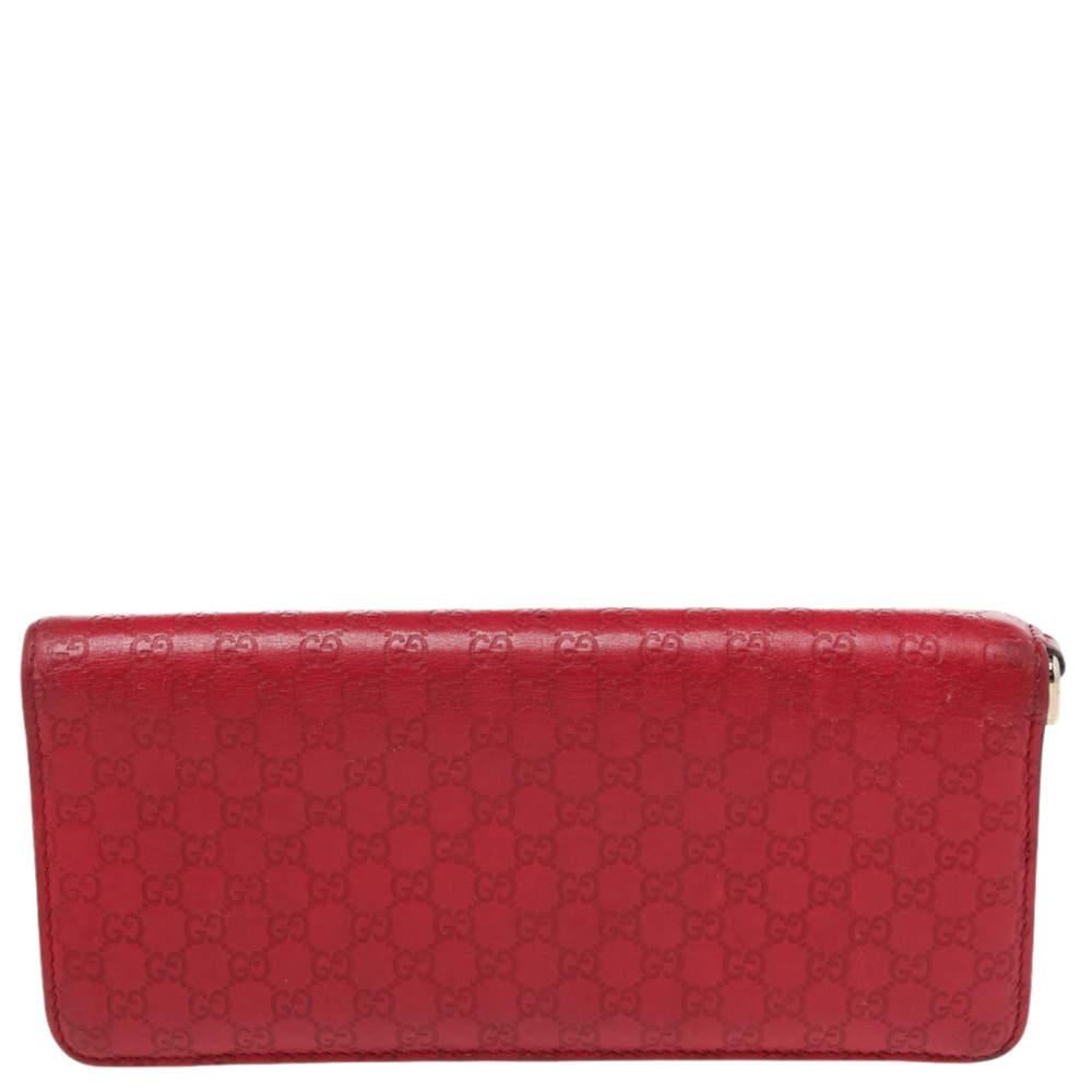Women's Gucci Red Microguccissima Leather Bifold Wallet