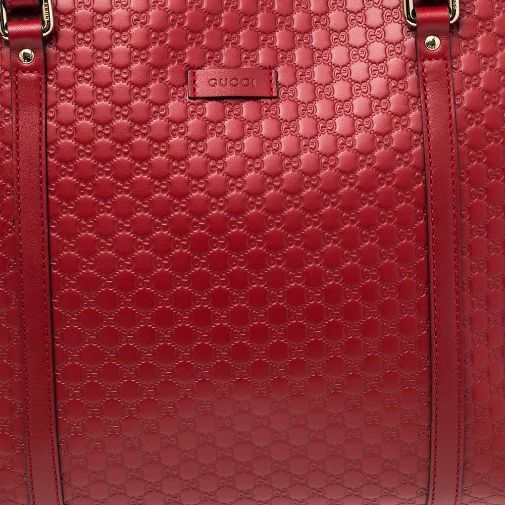 Gucci Red Microguccissima Leather Dome Satchel 3