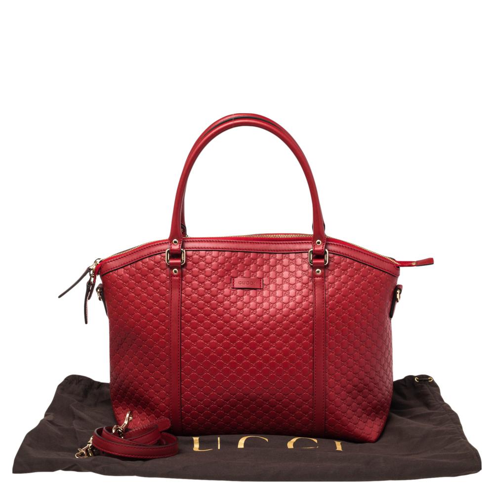Gucci Red Microguccissima Leather Dome Satchel 4