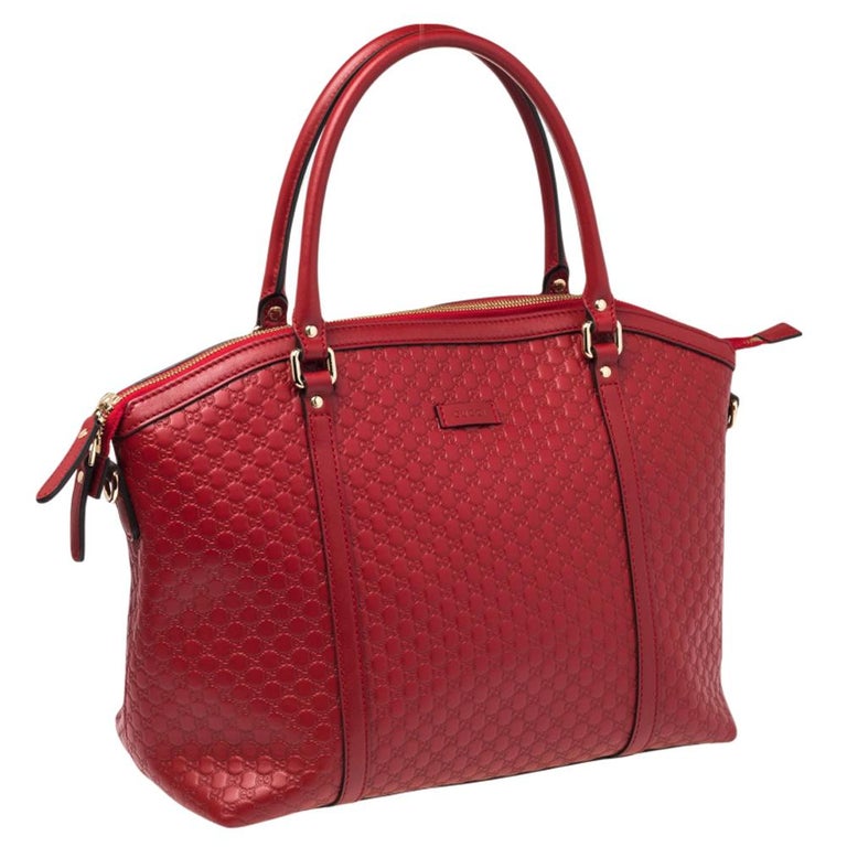Gucci Red Microguccissima Leather Dome Satchel at 1stDibs