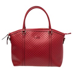 Gucci Red Microguccissima Leather Dome Satchel