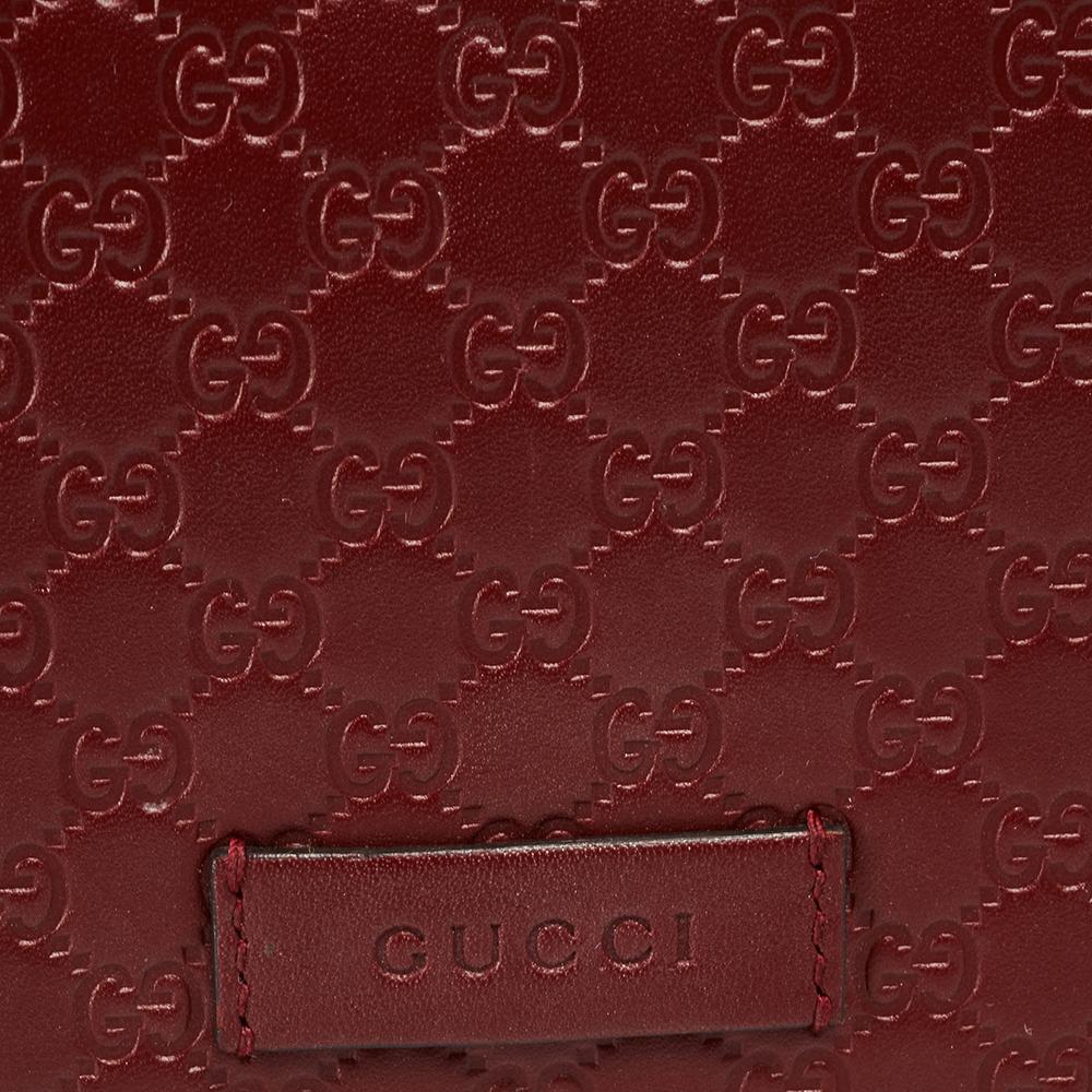 Gucci Red Microguccissima Leather Flap Crossbody Bag 3