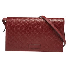 Gucci Red Microguccissima Leather Flap Crossbody Bag
