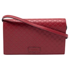 Gucci Red Microguccissima Leather Flap Crossbody Bag