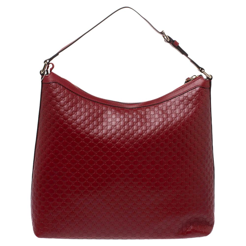 Gucci Red Microguccissima Leather Hobo at 1stDibs