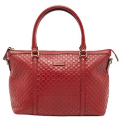 Gucci Red Microguccissima Leather Margaux Tote