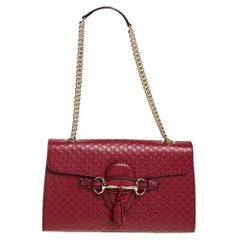Gucci Red Microguccissima Leather Medium Emily Chain Shoulder Bag