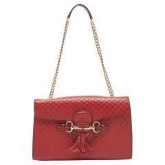 Gucci Red Microguccissima Leather Medium Emily Chain Shoulder Bag