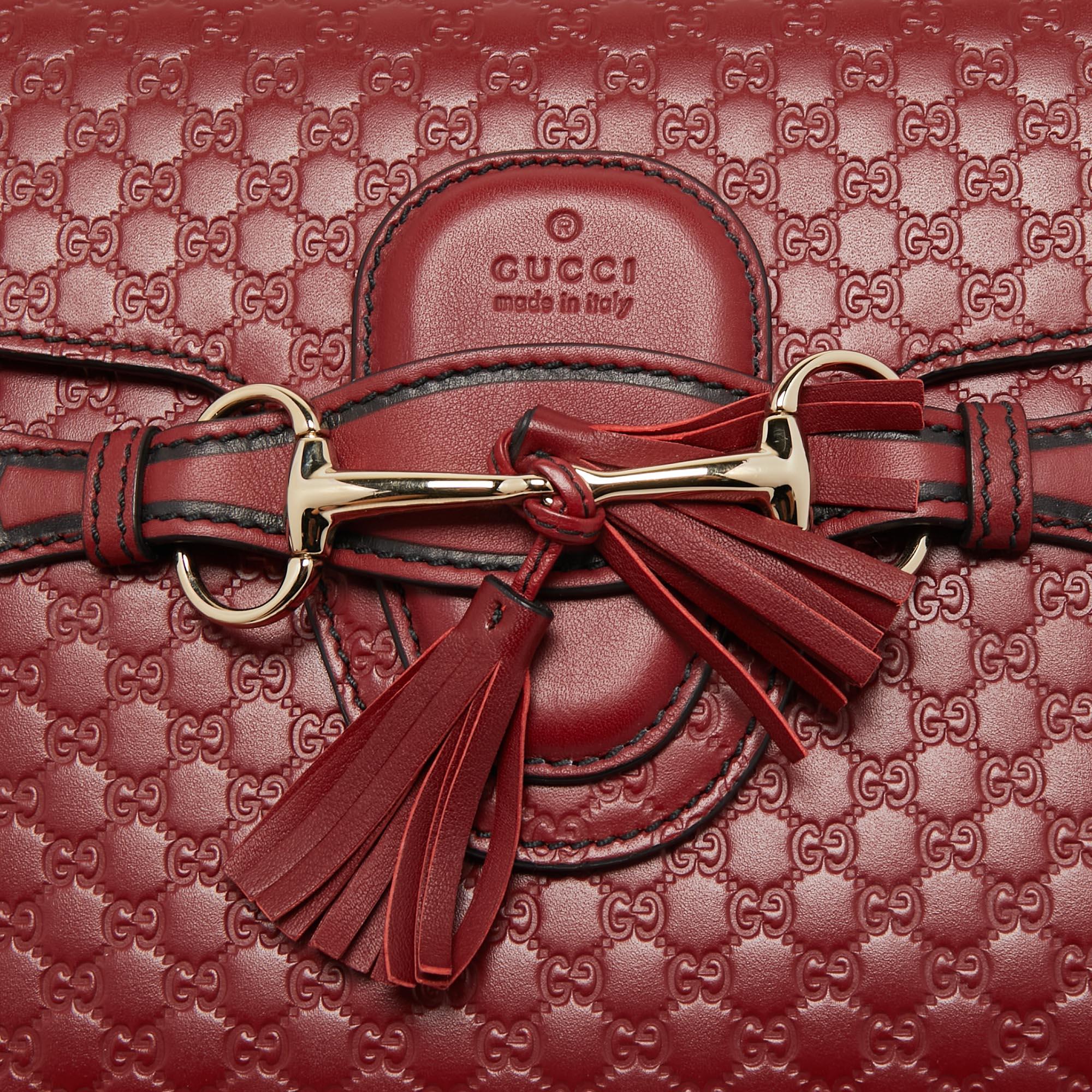 Gucci Red Microguccissima Leather Medium Emily Shoulder Bag 7
