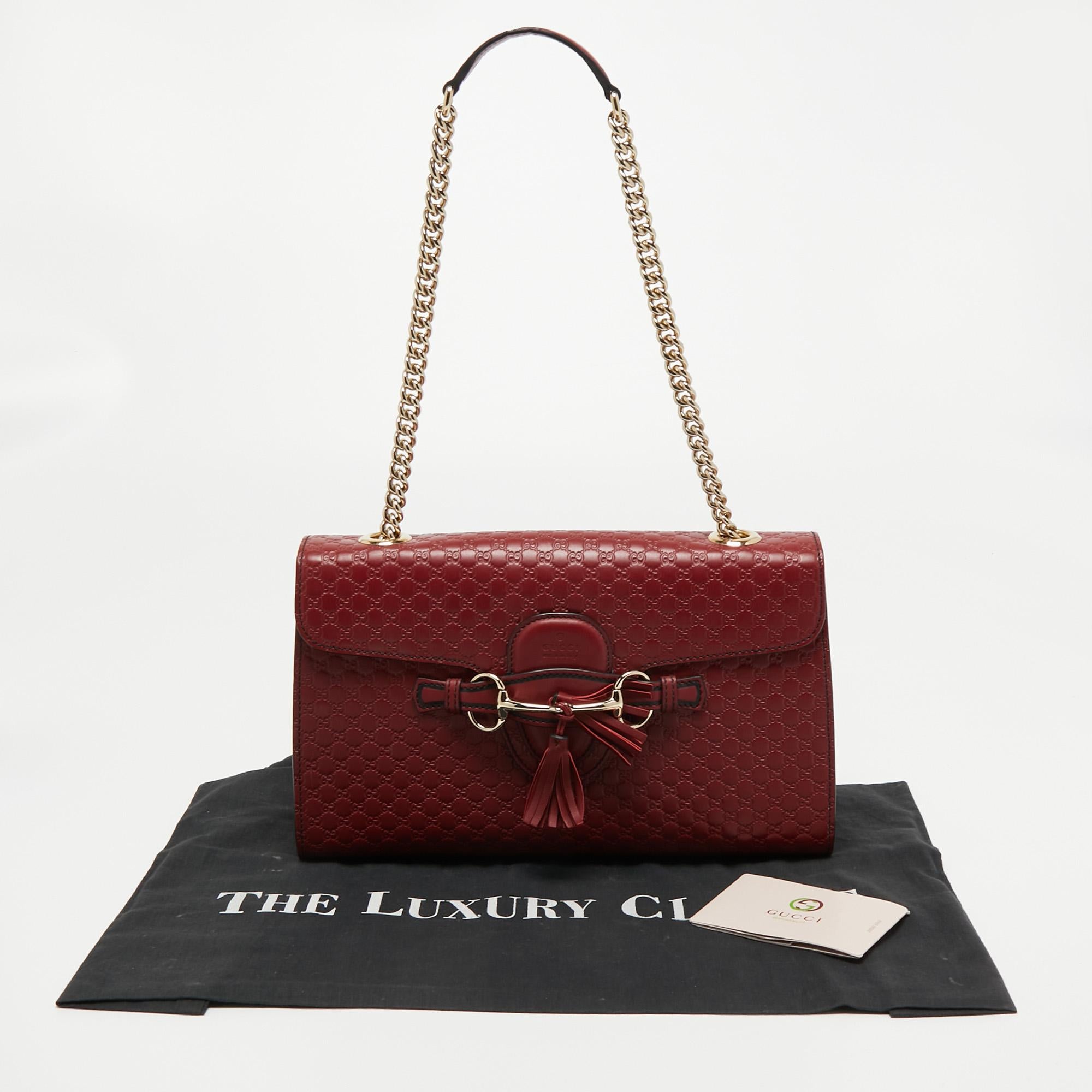 Gucci Red Microguccissima Leather Medium Emily Shoulder Bag 9
