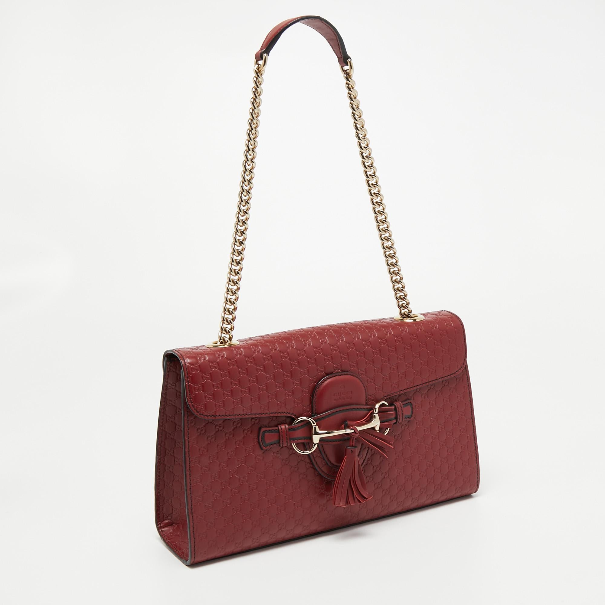 Gucci Red Microguccissima Leather Medium Emily Shoulder Bag 1