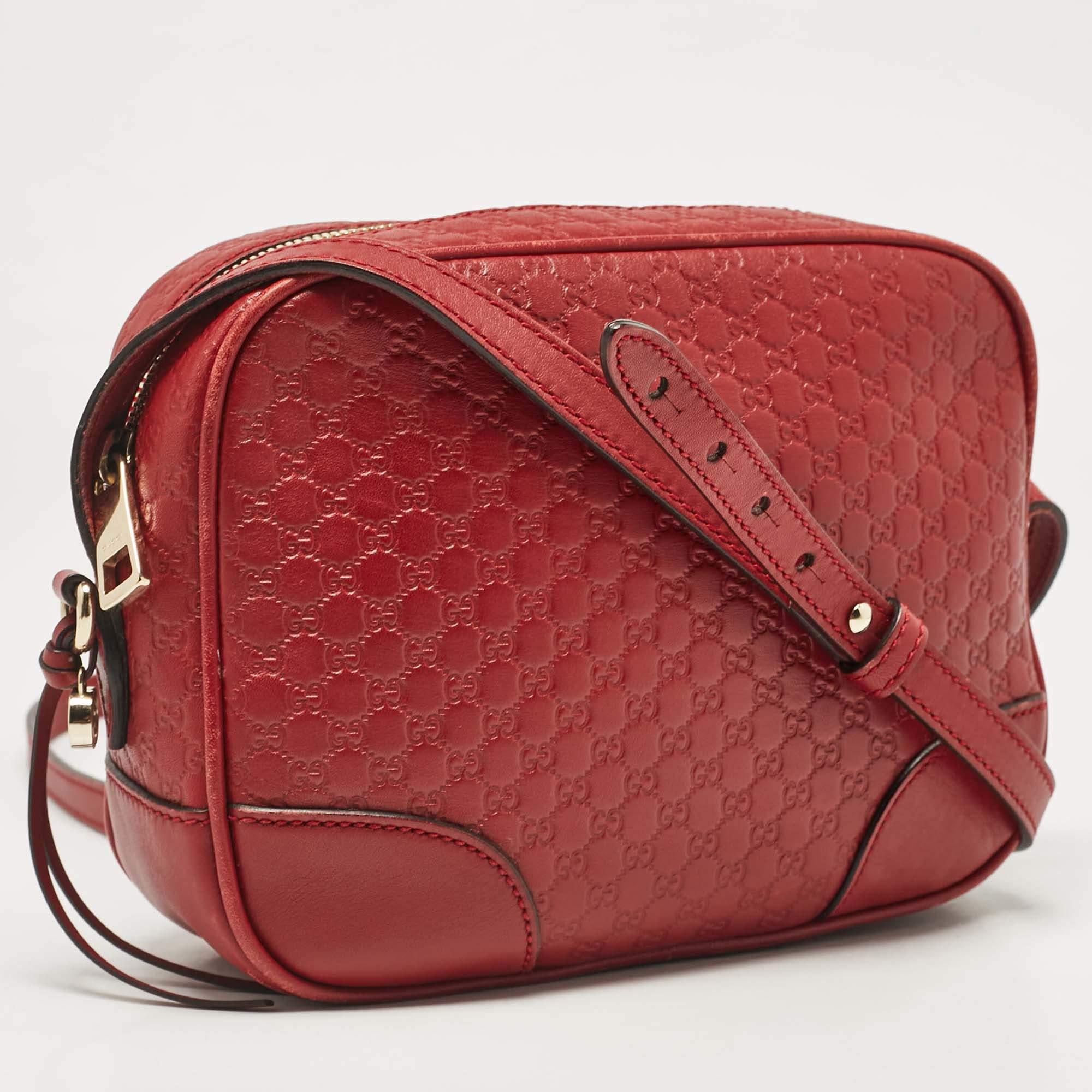 Brown Gucci Red Microguccissima Leather Mini Bree Crossbody Bag