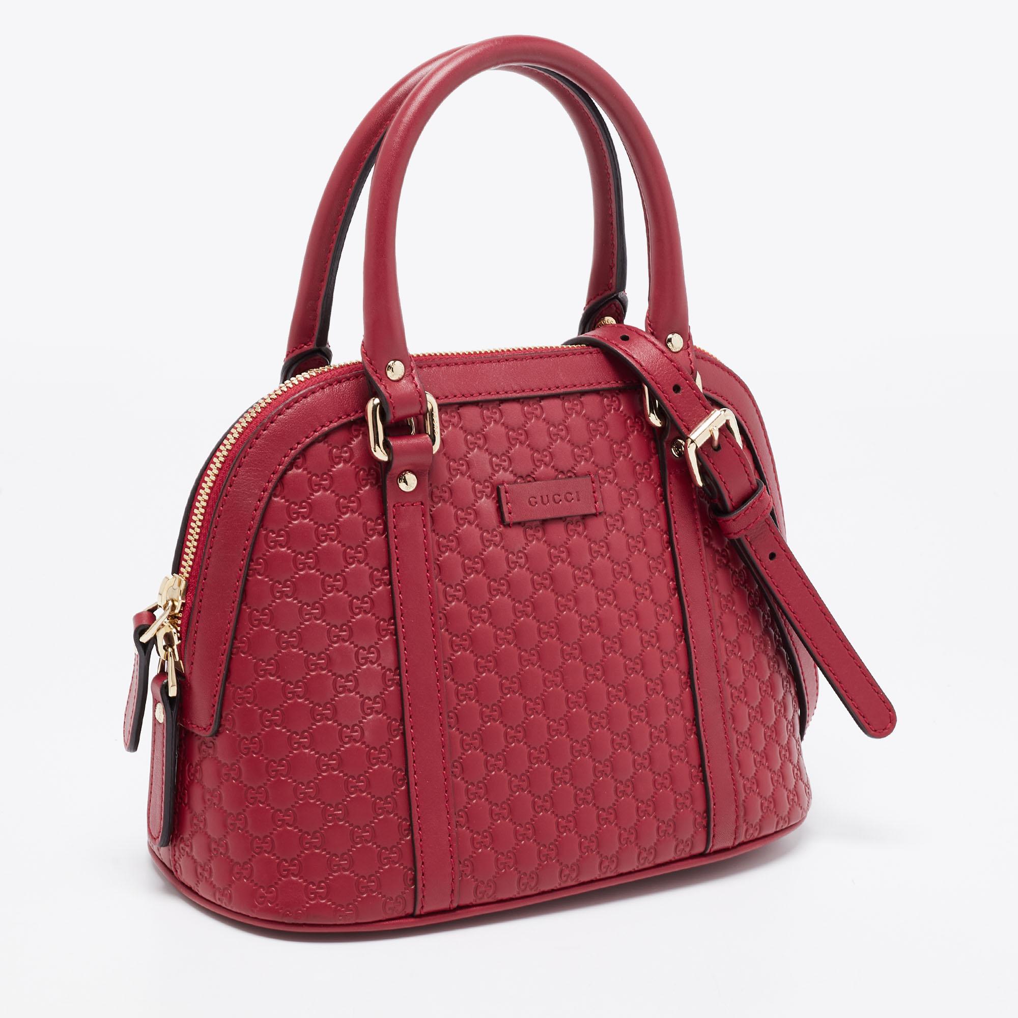 Women's Gucci Red Microguccissima Leather Mini Dome Bag
