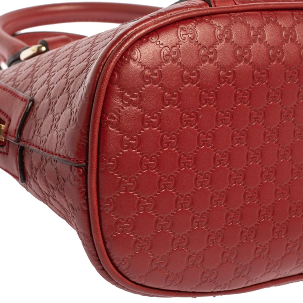 Brown Gucci Red Microguccissima Leather Mini Dome Bag