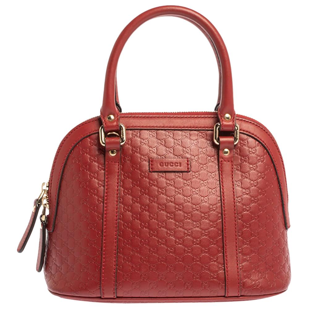 Gucci Red Microguccissima Leather Mini Dome Bag