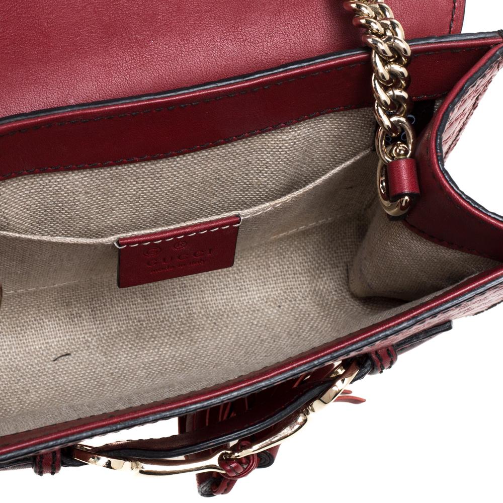 Gucci Red Microguccissima Leather Mini Emily Chain Shoulder Bag 6