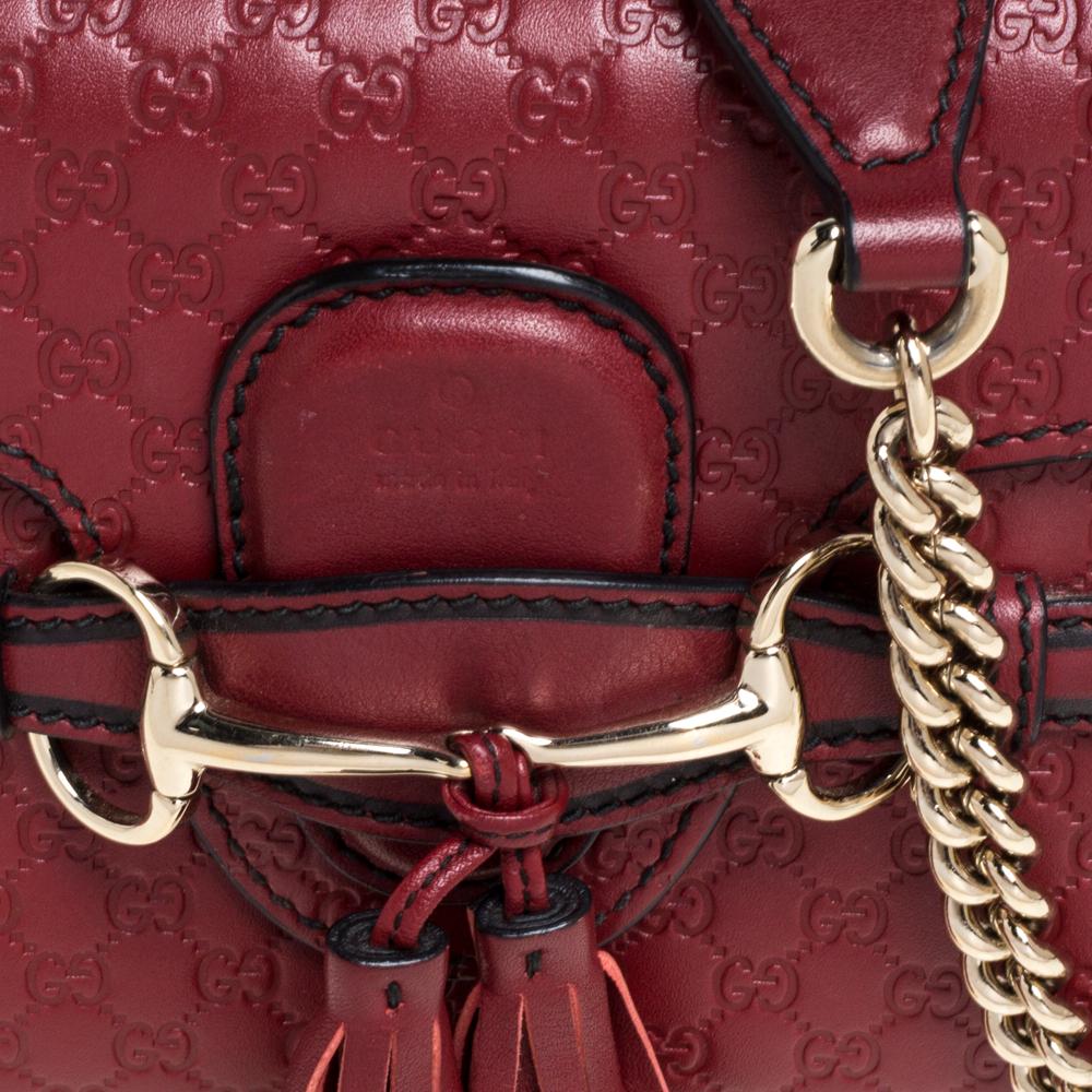 Gucci Red Microguccissima Leather Mini Emily Chain Shoulder Bag 2