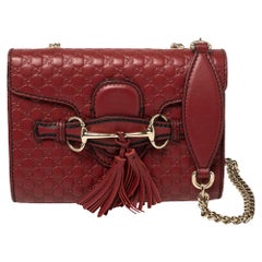 Gucci Red Microguccissima Leather Mini Emily Chain Shoulder Bag