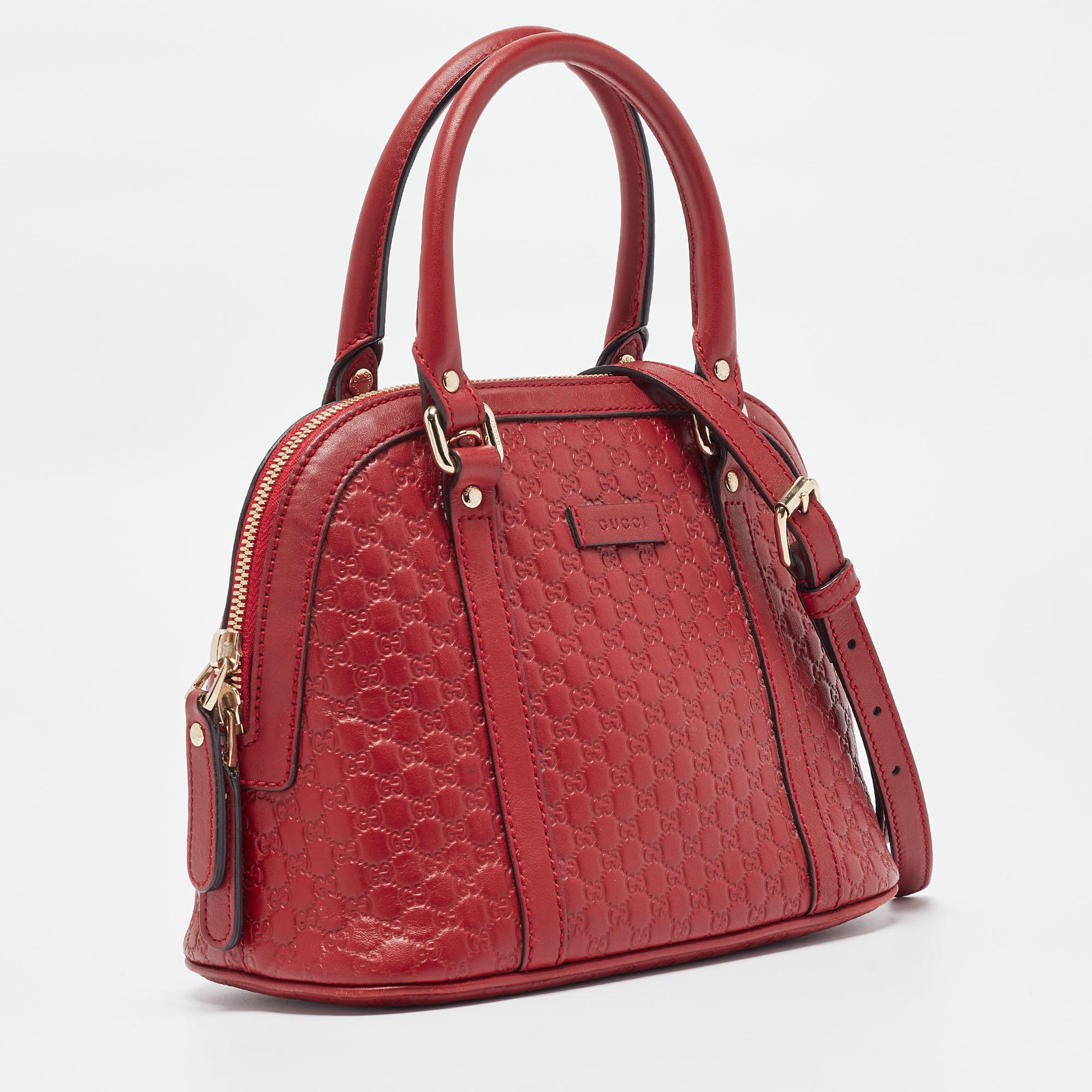 Women's Gucci Red Microguccissima Leather Mini Nice Dome Bag
