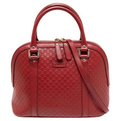 Gucci Red Microguccissima Leather Nice Dome Satchel