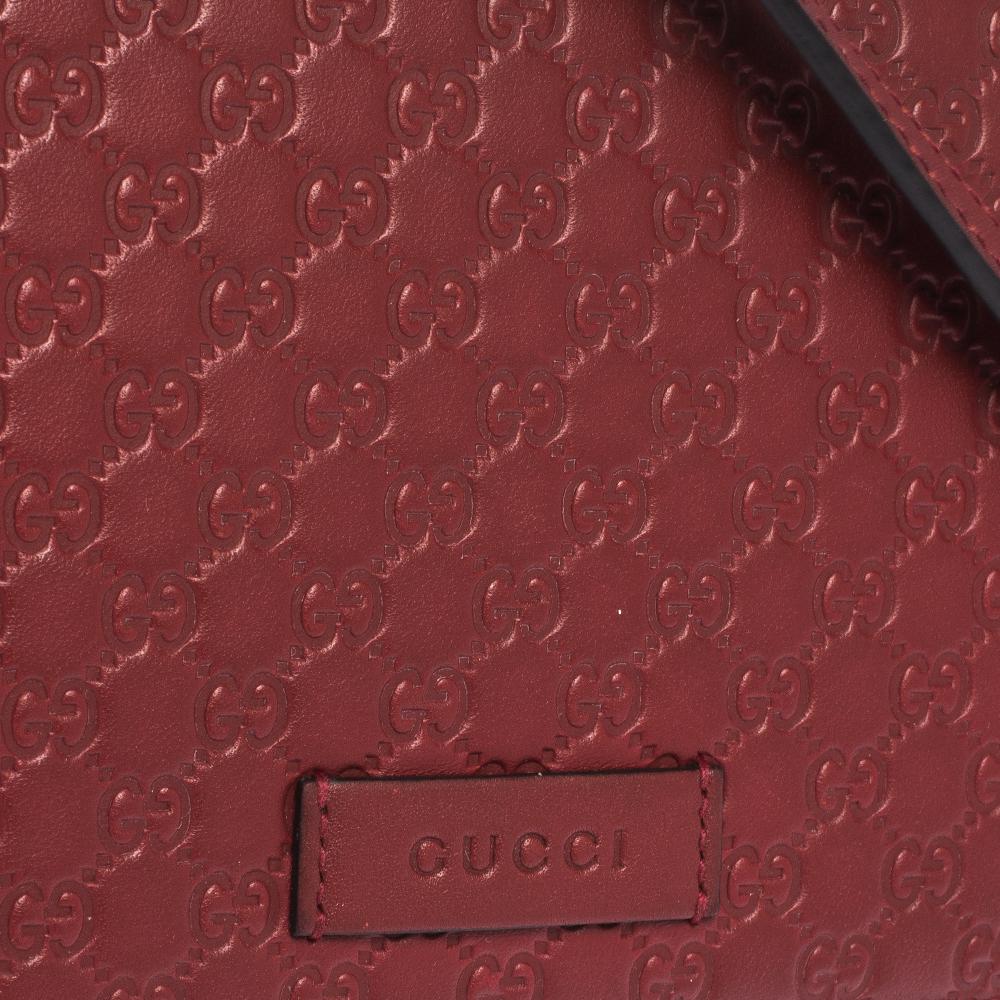 Gucci Red Microguccissima Leather Shoulder Bag 3