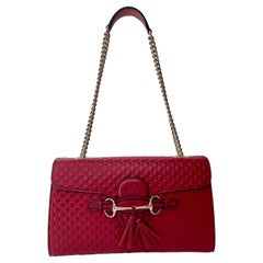 Gucci Red Microguccissima Medium Emily Shoulder Bag (449635)