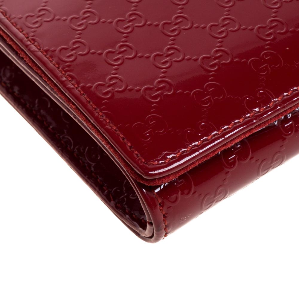 Gucci Red Microguccissima Patent Leather Broadway Clutch 4