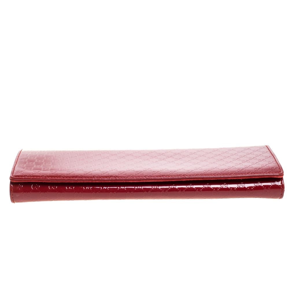 Gucci Red Microguccissima Patent Leather Broadway Clutch 1