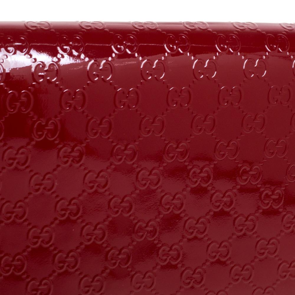 Gucci Red Microguccissima Patent Leather Broadway Clutch 1