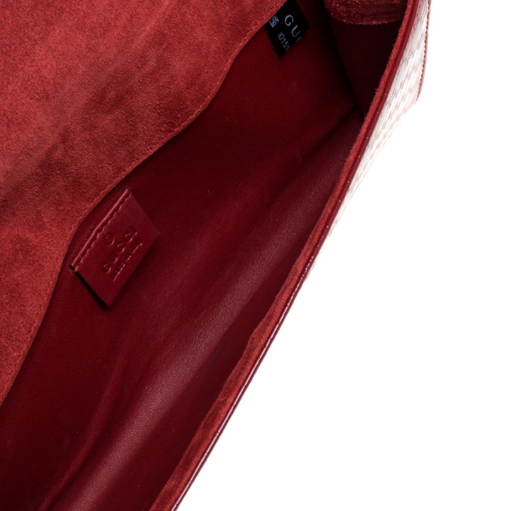 Gucci Red Microguccissima Patent Leather Broadway Clutch 2