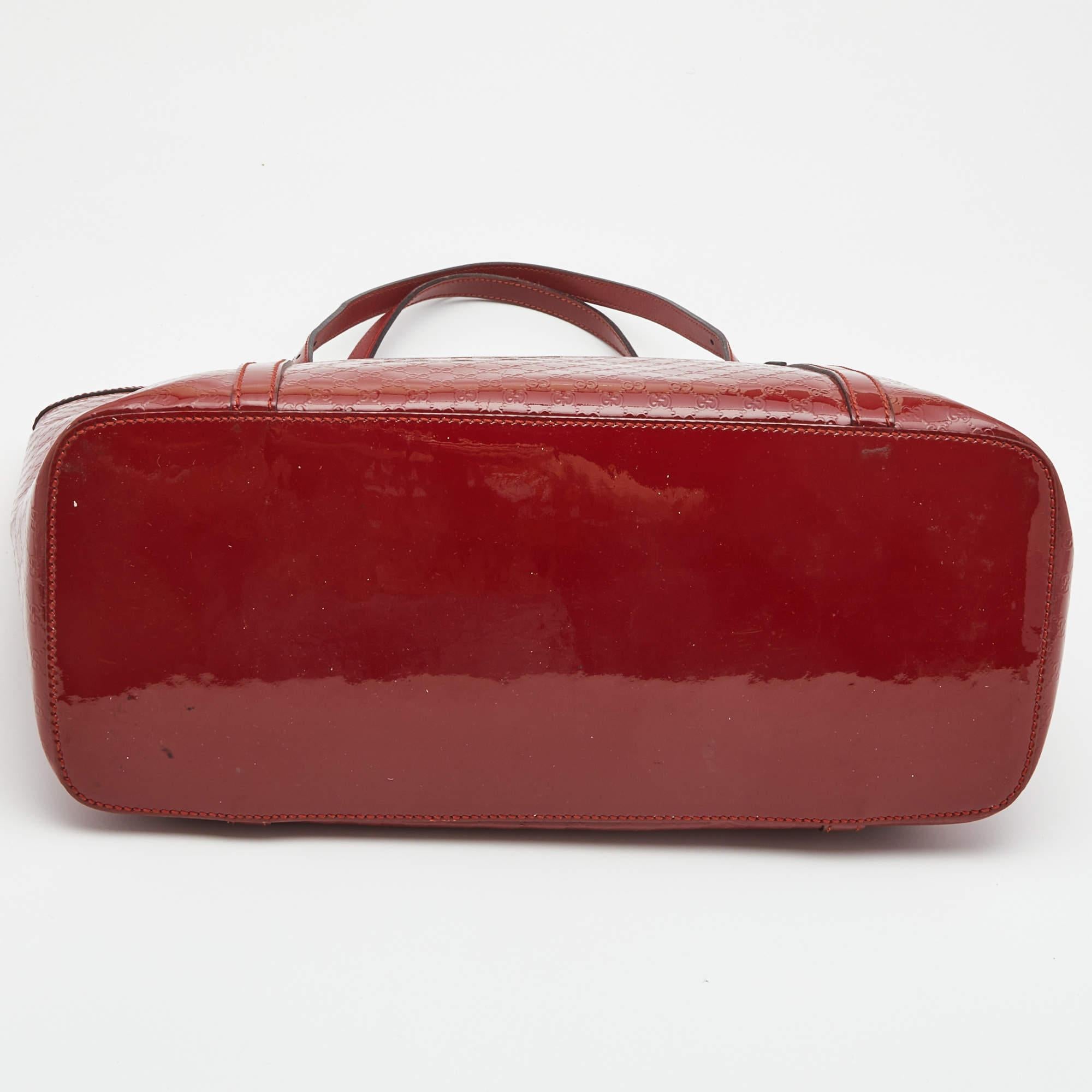 Gucci Red Microguccissima Patent Leather Medium Nice Tote 1