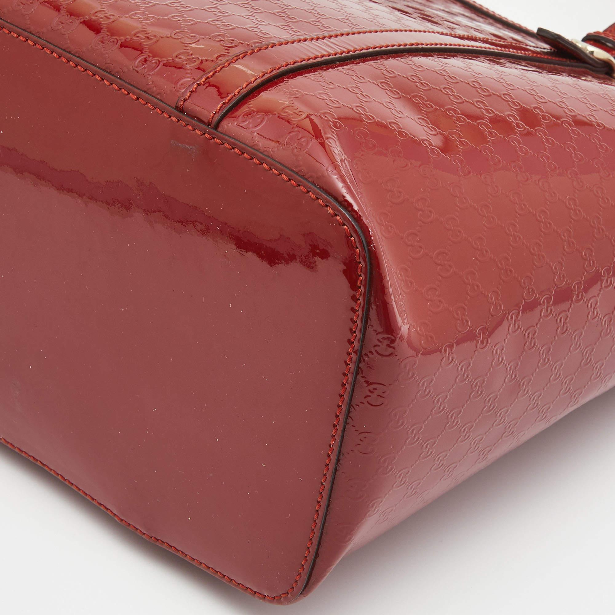 Gucci Red Microguccissima Patent Leather Medium Nice Tote 4