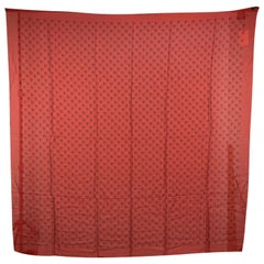 Gucci Foulard carré rouge en modal et soie imprimé tête de mort GG Hamlet 140