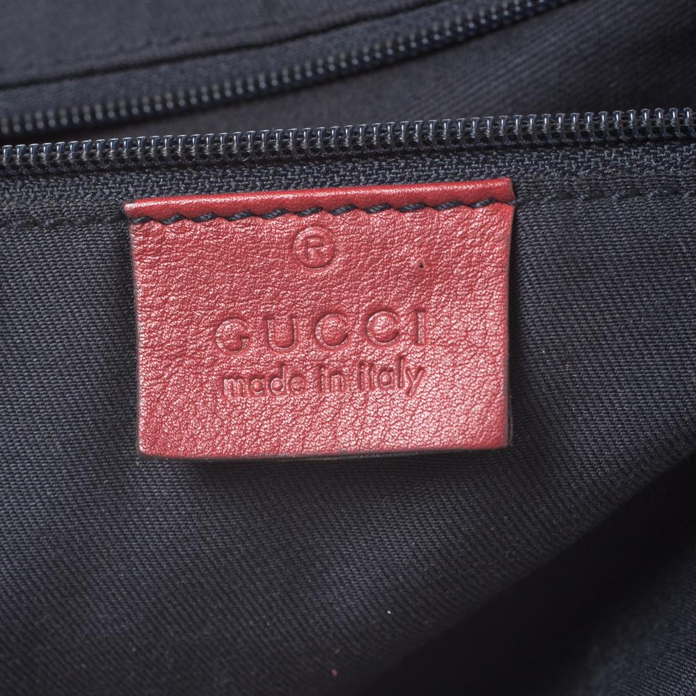 Gucci Red/Navy Blue GG Canvas and Leather Acapulco Tote In Good Condition In Dubai, Al Qouz 2