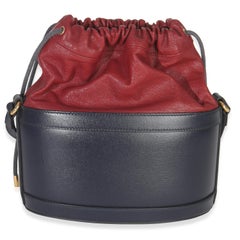 Gucci Rote Marine Kalbsleder Horsebit 1955 Drawstring Bucket Bag