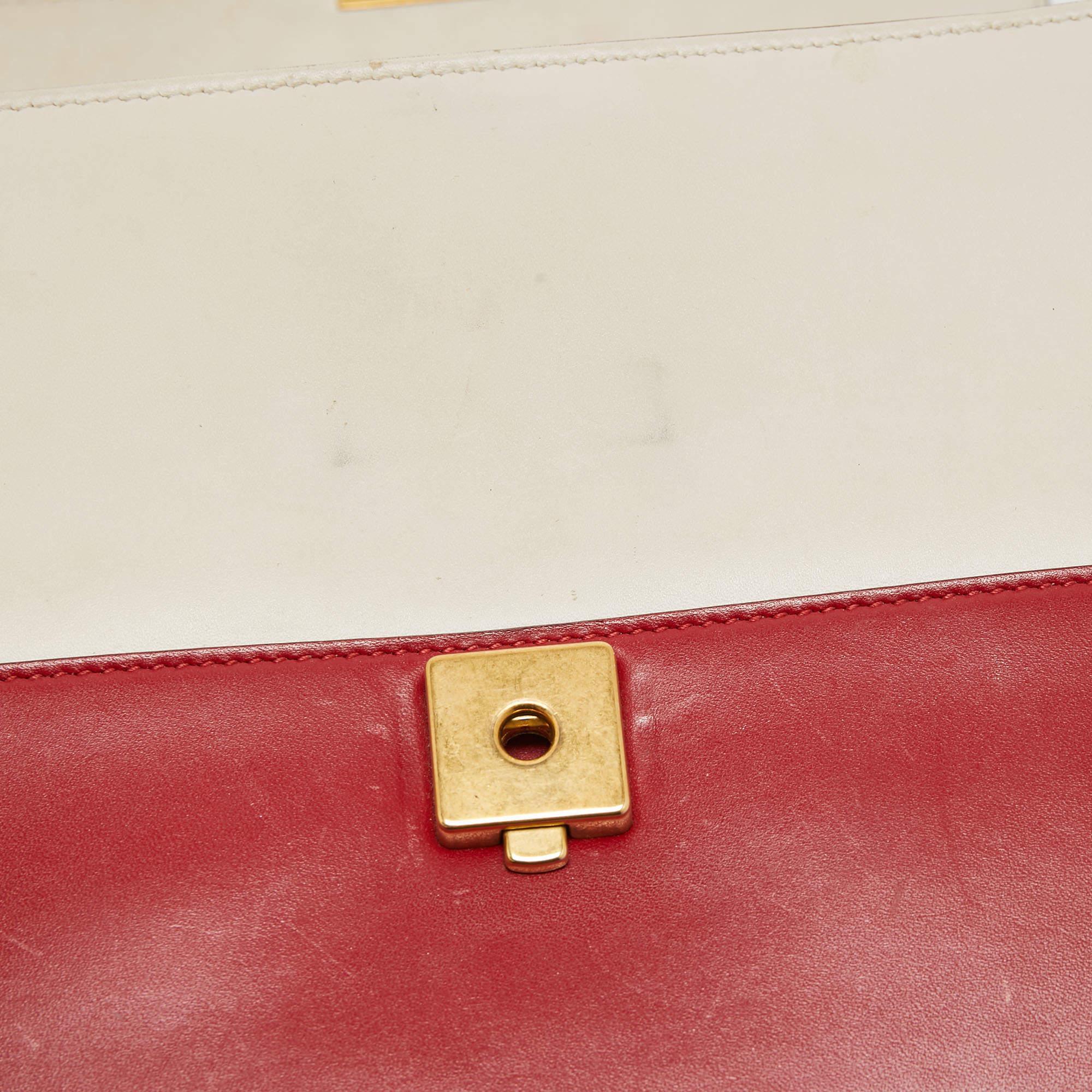 Gucci Red/Off White Leather Small Queen Margaret Top Handle Bag 7