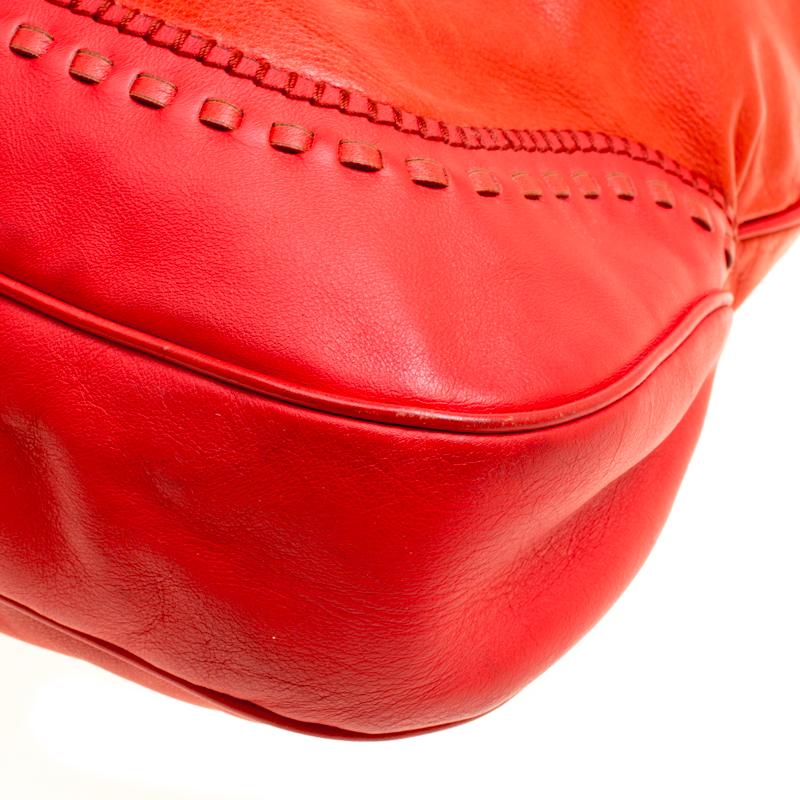 Gucci Red Orange Leather Large New Jackie Shoulder Bag 6