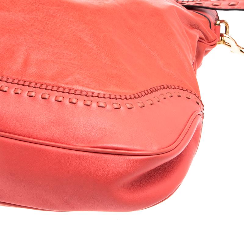 Gucci Red Orange Leather Large New Jackie Shoulder Bag 7