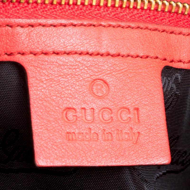 Gucci Red Orange Leather Large New Jackie Shoulder Bag 5