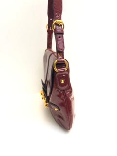 Gucci red patent leather gold hardware flap shoulder bag